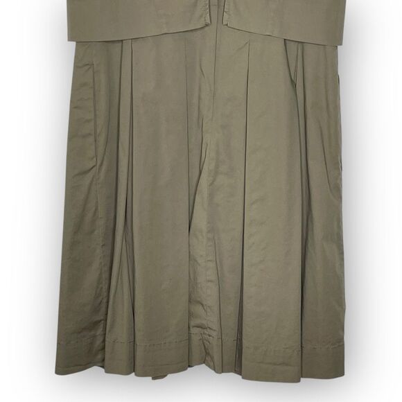 Banana Republic Layered Poplin Fit and Flare Dress Green Brown Women’s Size 10 - Picture 6 of 11